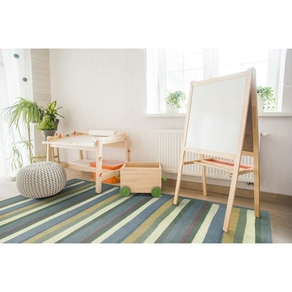 Kid Essentials Yipes Stripes 7'8" x 10'9" Area Rug in Color Soft