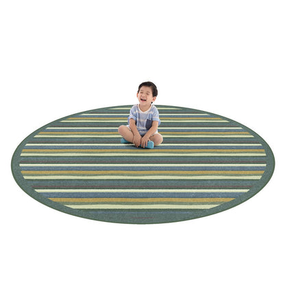 Kid Essentials Yipes Stripes 13'2" Round Area Rug in Color Soft