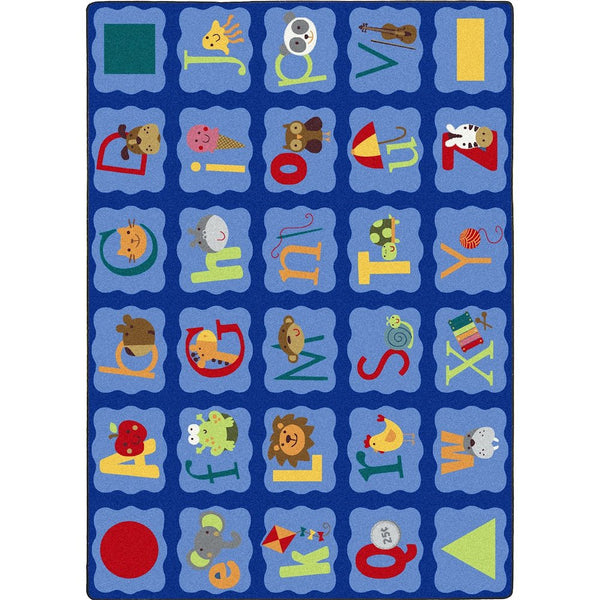 Kid Essentials Alphabet Blues 10'9" x 13'2" Area Rug in Color Multi