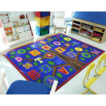 Kid Essentials Alphabet Leaves 10'9" x 13'2" Area Rug in Color Bold