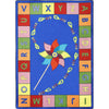 Kid Essentials Alphabet Pinwheel 7'8" x 10'9" Oval Area Rug in Color Multi