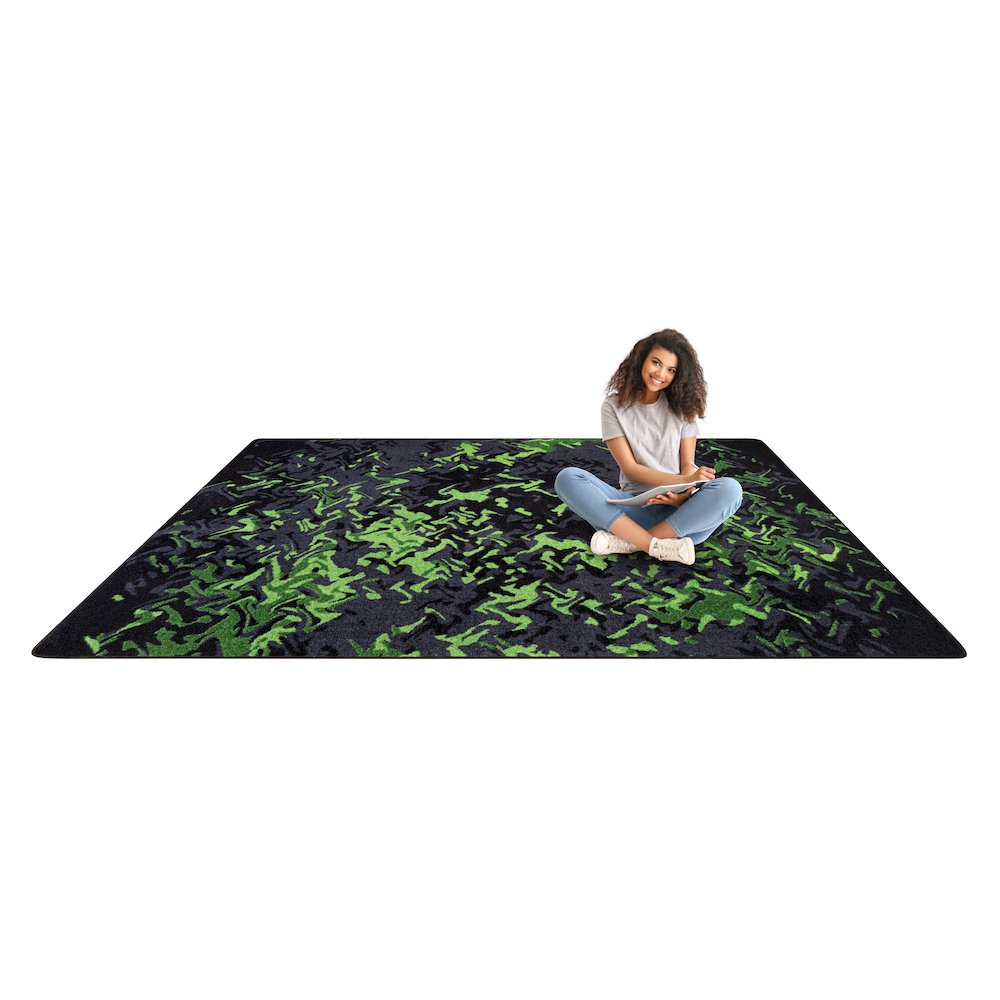 Kid Essentials Eruption 10'9" x 13'2" Area Rug in Color Emerald