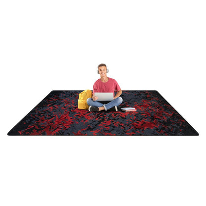 Kid Essentials Eruption 10'9" x 13'2" Area Rug in Color Ruby
