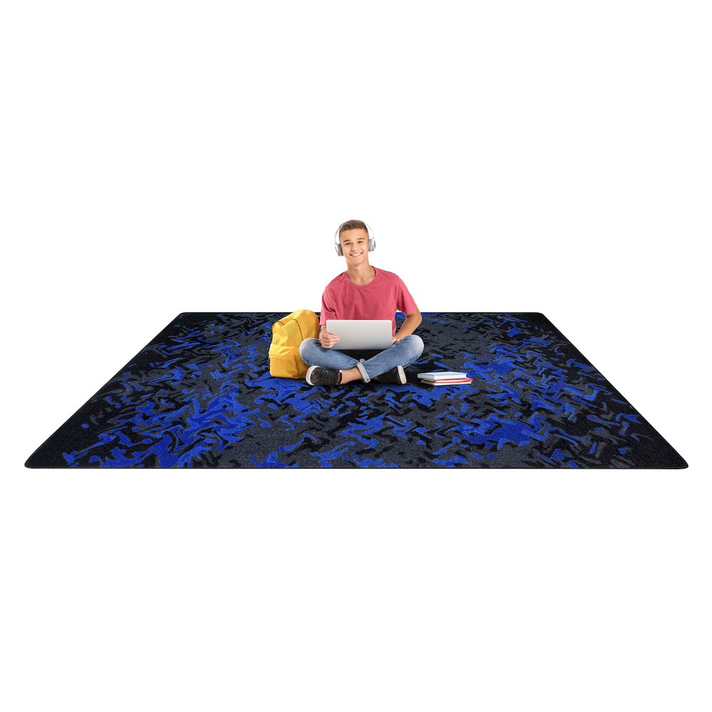 Kid Essentials Eruption 10'9" x 13'2" Area Rug in Color Sapphire