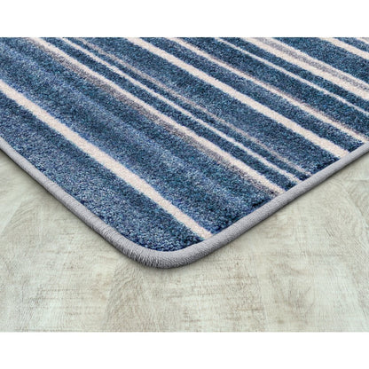 Kid Essentials Fine Line 10'9" x 13'2" Area Rug in Color Marine