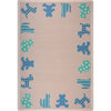 Kid Essentials Frisky Friends 10'9" x 13'2" Area Rug in Color Blue