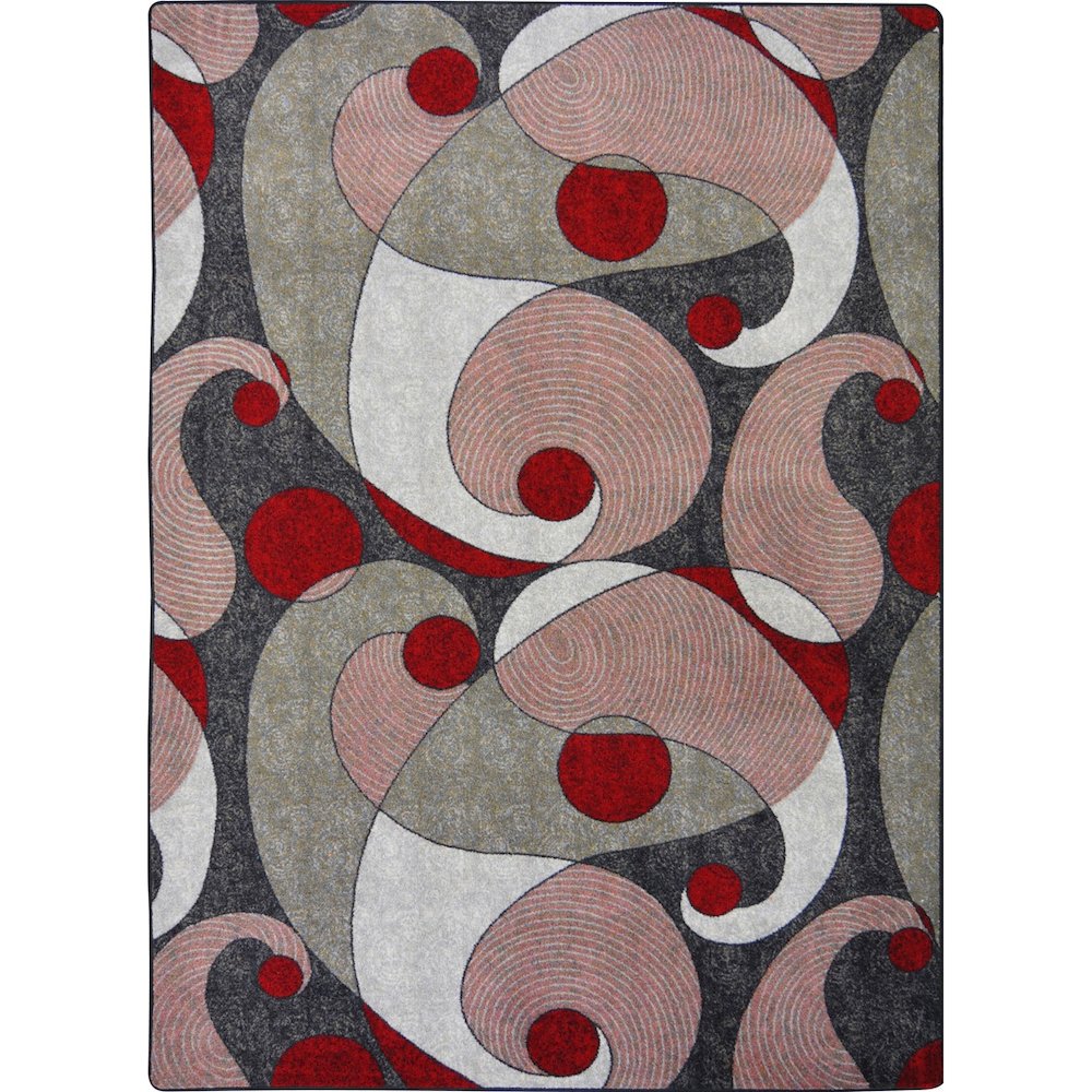 Kid Essentials Jazzy 10'9" x 13'2" Area Rug in Color Red/Gray
