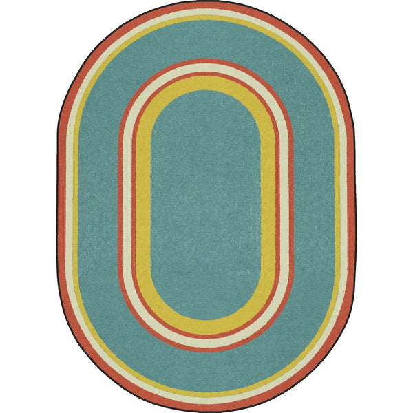 Kid Essentials Ripples 10'9" x 13'2" Oval Area Rug in Color Beach