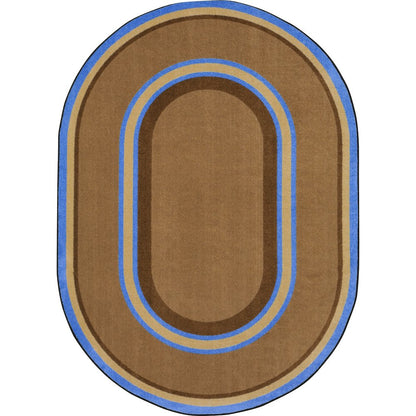 Kid Essentials Ripples 10'9" x 13'2" Oval Area Rug in Color Chocolate