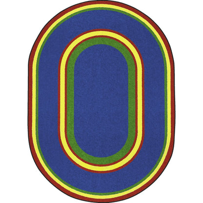 Kid Essentials Ripples 10'9" x 13'2" Oval Area Rug in Color Primary