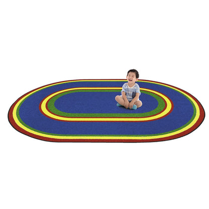 Kid Essentials Ripples 10'9" x 13'2" Oval Area Rug in Color Primary