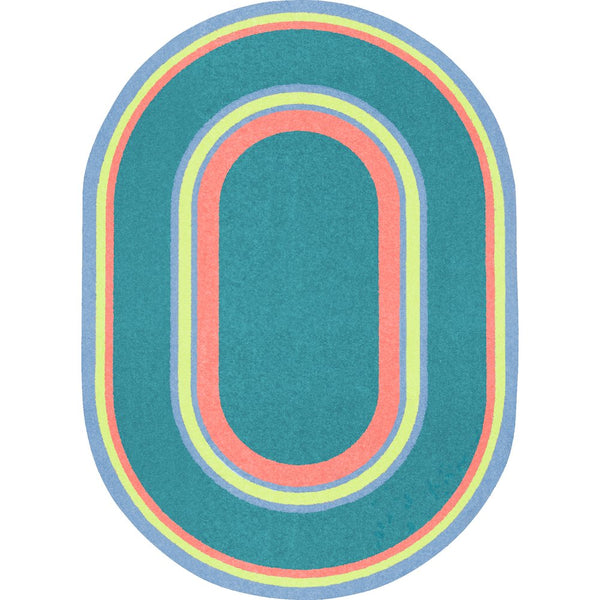 Kid Essentials Ripples 10'9" x 13'2" Oval Area Rug in Color Teen