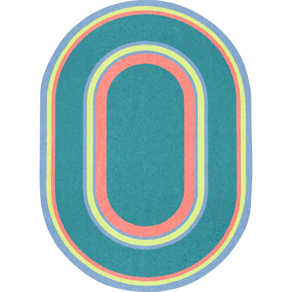 Kid Essentials Ripples 10'9" x 13'2" Oval Area Rug in Color Teen