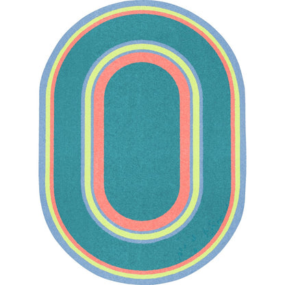 Kid Essentials Ripples 10'9" x 13'2" Oval Area Rug in Color Teen