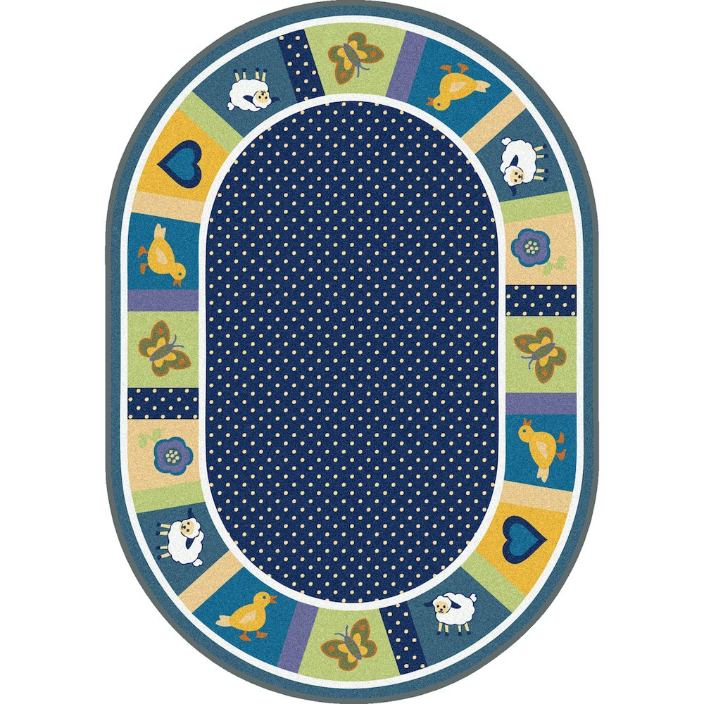 Kid Essentials Seeing Spots 10'9" x 13'2" Oval Area Rug in Color Bold