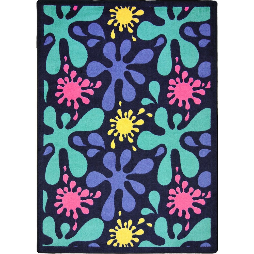 Kid Essentials Splat 10'9" x 13'2" Area Rug in Color Navy