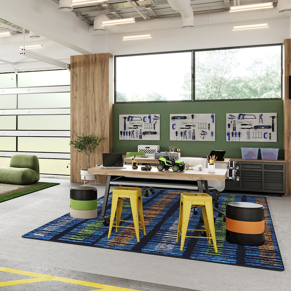 Kid Essentials Verve 10'9" x 13'2" Area Rug in Color Citrus