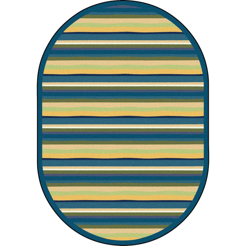 Kid Essentials Yipes Stripes 10'9" x 13'2" Oval Area Rug in Color Bold