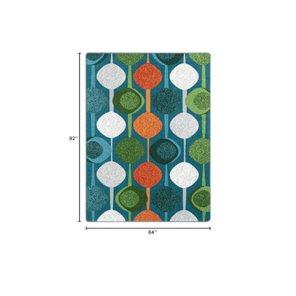 Kid Essentials String Along 5'4" x 7'8" Area Rug in Color Citrus