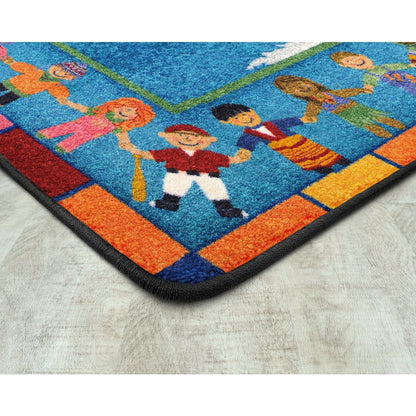 Kid Essentials Hands Around the World 2'1" x 7'8" Runner Area Rug in Color Multi
