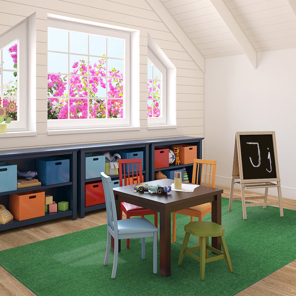 Kid Essentials Just Kidding 12' x 15' Area Rug in Color Grass Green