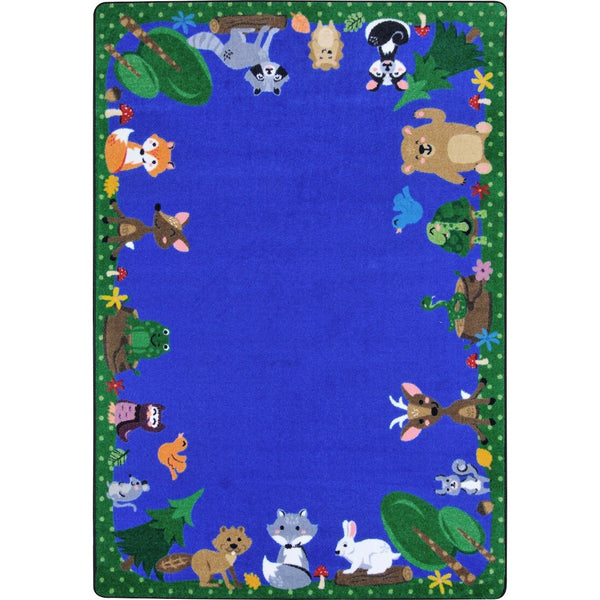 Kid Essentials Animals Among Us 10'9" x 13'2" Oval Area Rug in Color Multi