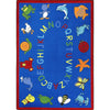 Kid Essentials ABC Animals 5'4" x 7'8" Area Rug in Color Blue