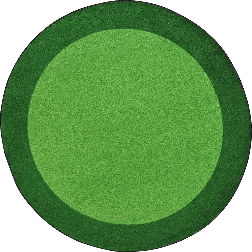 Kid Essentials All Around 7'7" Round Area Rug in Color Green