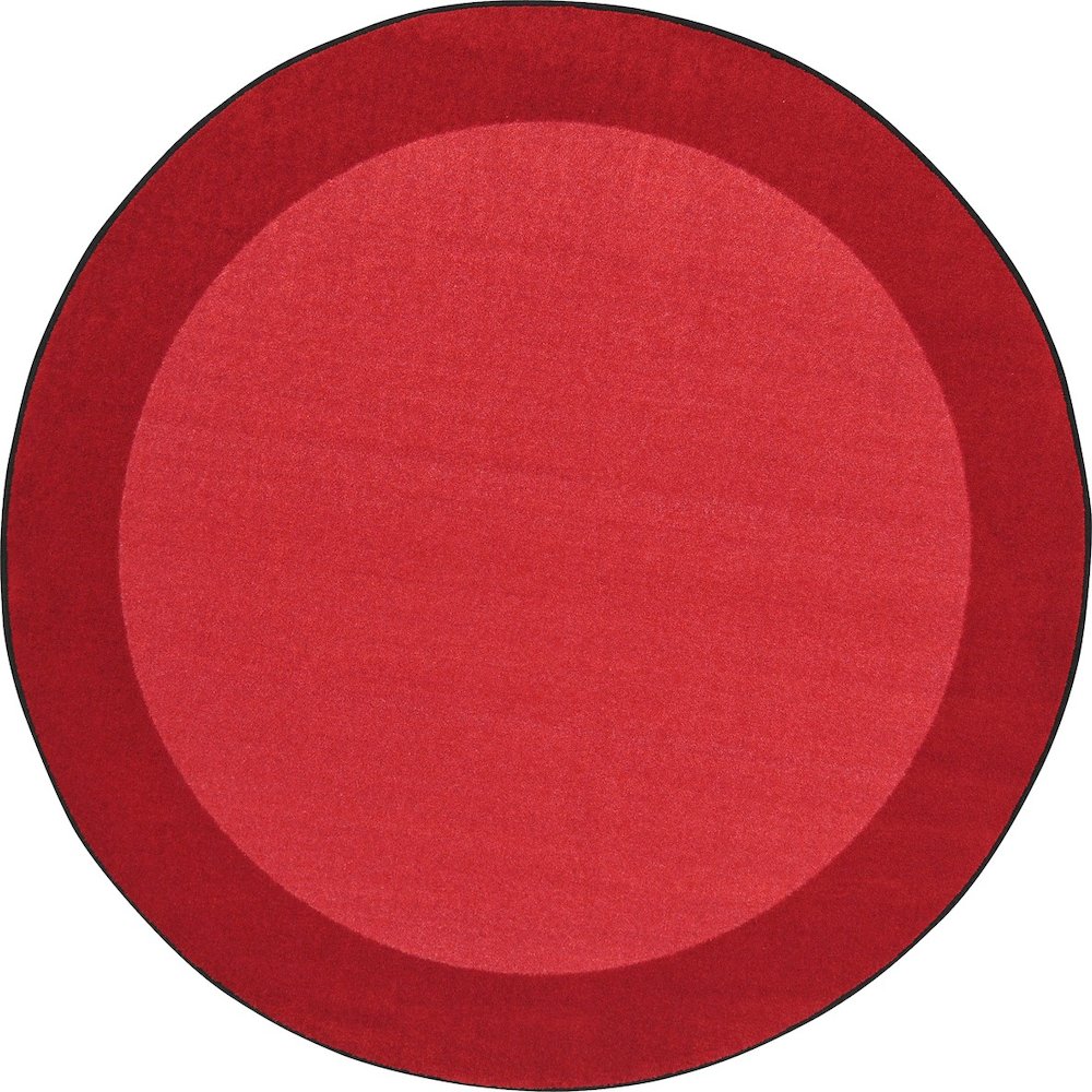 Kid Essentials All Around 7'7" Round Area Rug in Color Red