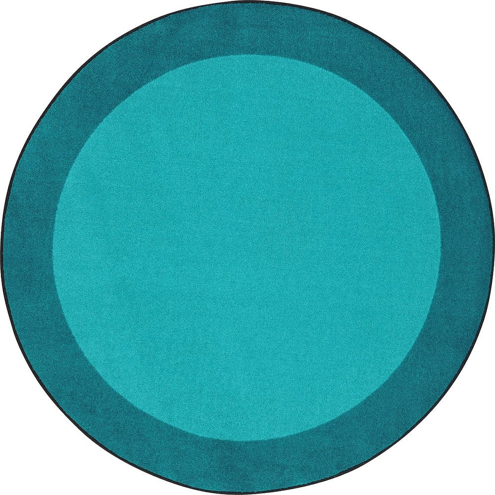 Kid Essentials All Around 7'7" Round Area Rug in Color Teal