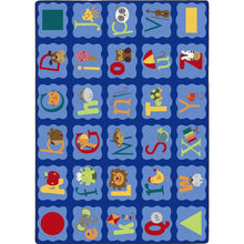 Kid Essentials Alphabet Blues 3'10" x 5'4" Area Rug in Color Multi
