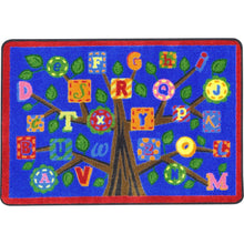 Kid Essentials Alphabet Leaves 2'8" x 3'10" Area Rug in Color Bold
