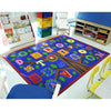 Kid Essentials Alphabet Leaves 2'8" x 3'10" Area Rug in Color Bold