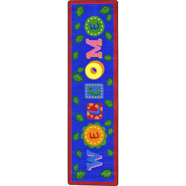 Kid Essentials Alphabet Leaves 2'1" x 7'8" Runner Area Rug in Color Bold