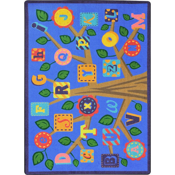 Kid Essentials Alphabet Leaves 5'4" x 7'8" Area Rug in Color Soft