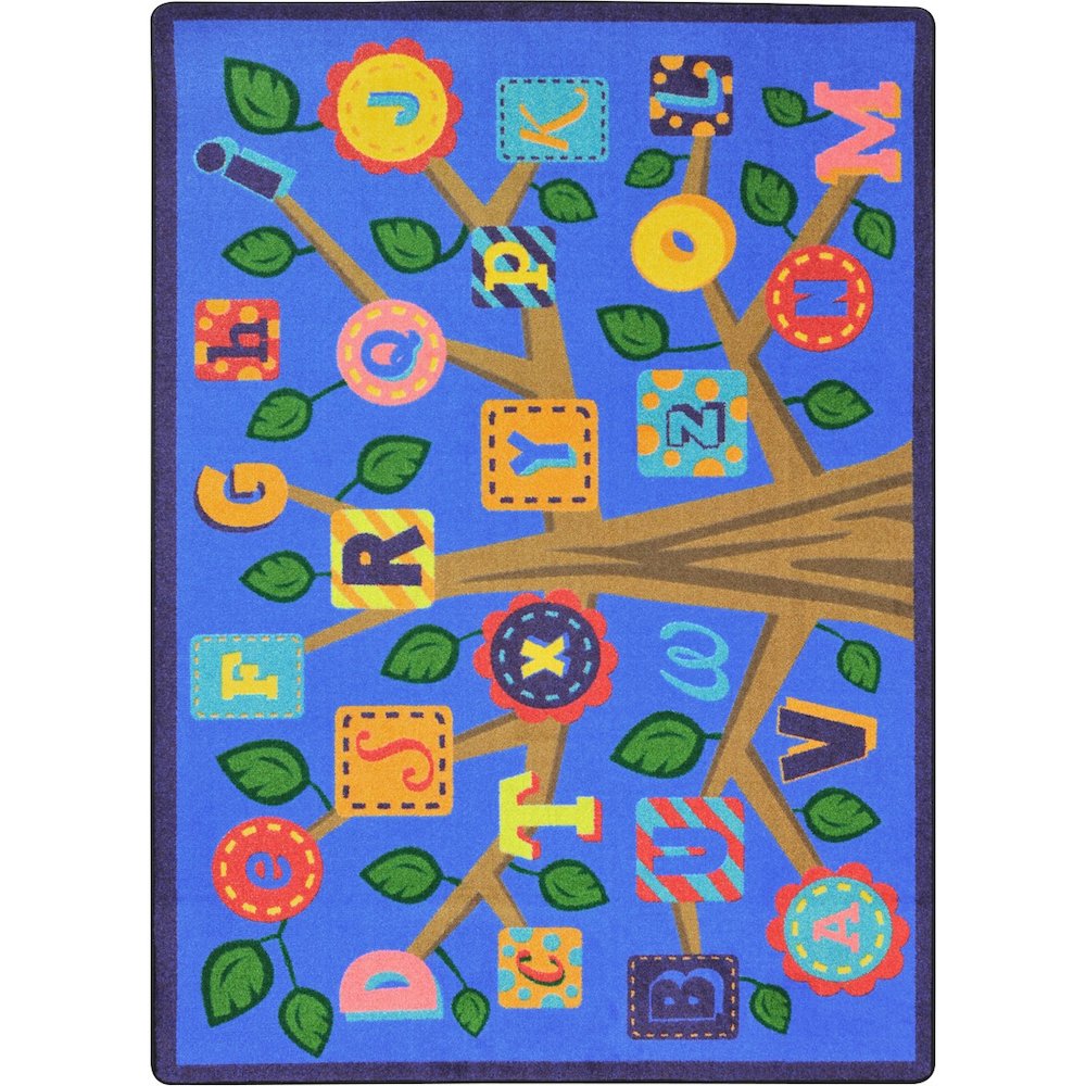 Kid Essentials Alphabet Leaves 5'4" x 7'8" Area Rug in Color Soft