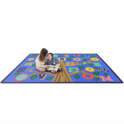 Kid Essentials Alphabet Leaves 5'4" x 7'8" Area Rug in Color Soft