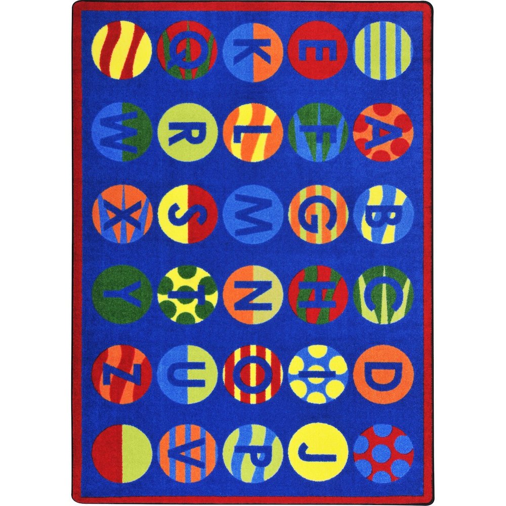 Kid Essentials Alphabet Patterns 5'4" x 7'8" Area Rug in Color Multi