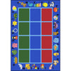 Kid Essentials Alphabet Phonics 5'4" x 7'8" Area Rug in Color Blue