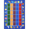 Kid Essentials Alphabet Phonics 7'8" x 10'9" Area Rug in Color Blue