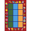 Kid Essentials Alphabet Phonics 5'4" x 7'8" Area Rug in Color Red
