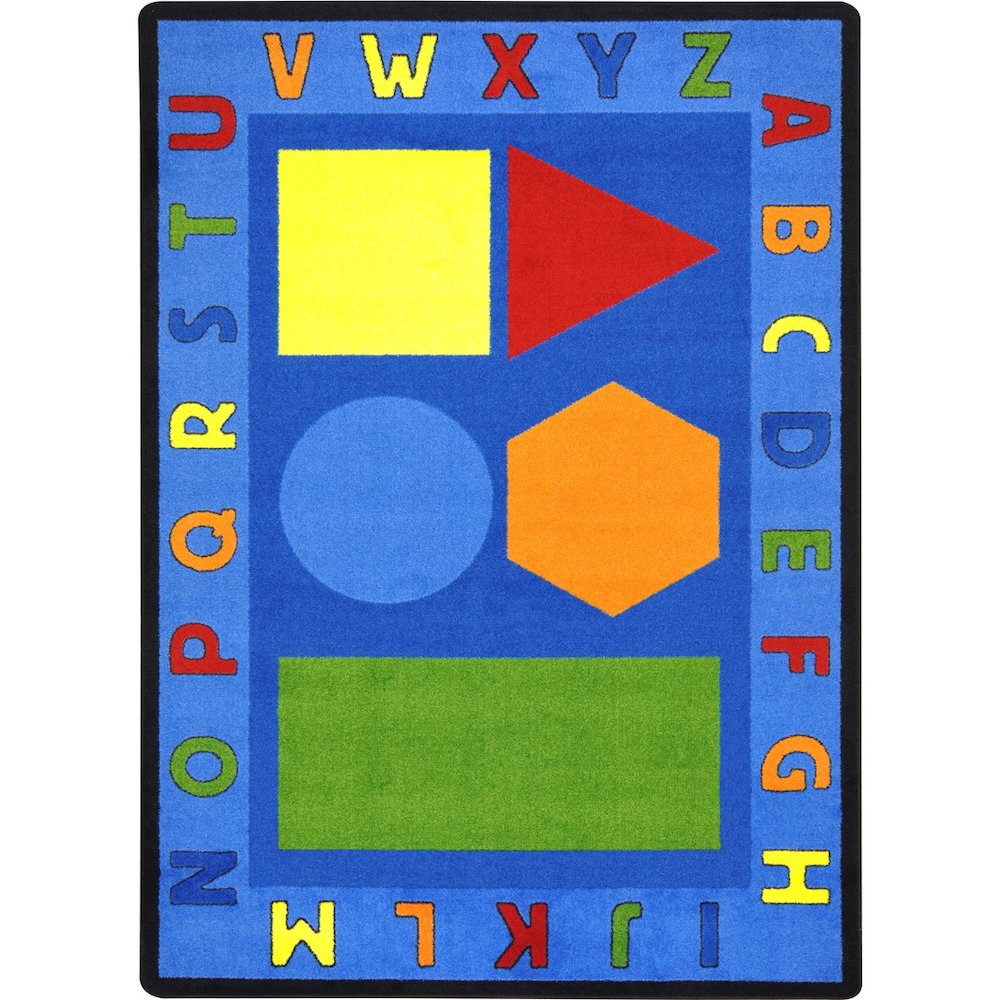 Kid Essentials Alphabet Shapes 5'4" x 7'8" Area Rug in Color Multi