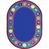 Kid Essentials Alphabet Spots 5'4" x 7'8" Oval Area Rug in Color Multi
