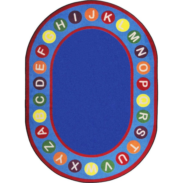 Kid Essentials Alphabet Spots 5'4" x 7'8" Oval Area Rug in Color Multi