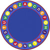 Kid Essentials Alphabet Spots 7'7" Round Area Rug in Color Multi