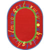 Kid Essentials AlphaScript 5'4" x 7'8" Oval Area Rug in Color Red