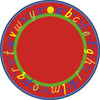 Kid Essentials AlphaScript 7'7" Round Area Rug in Color Red