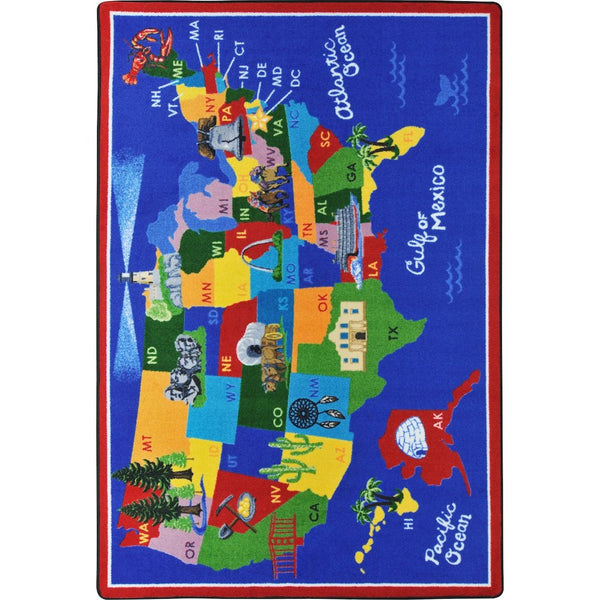 Kid Essentials America the Beautiful 5'4" x 7'8" Area Rug in Color Multi