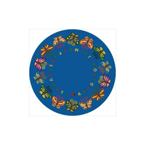 Kid Essentials Butterfly Delight 13'2" Round Area Rug in Color Multi
