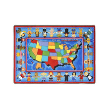Kid Essentials I'm An American 13'2" Round Area Rug in Color Multi